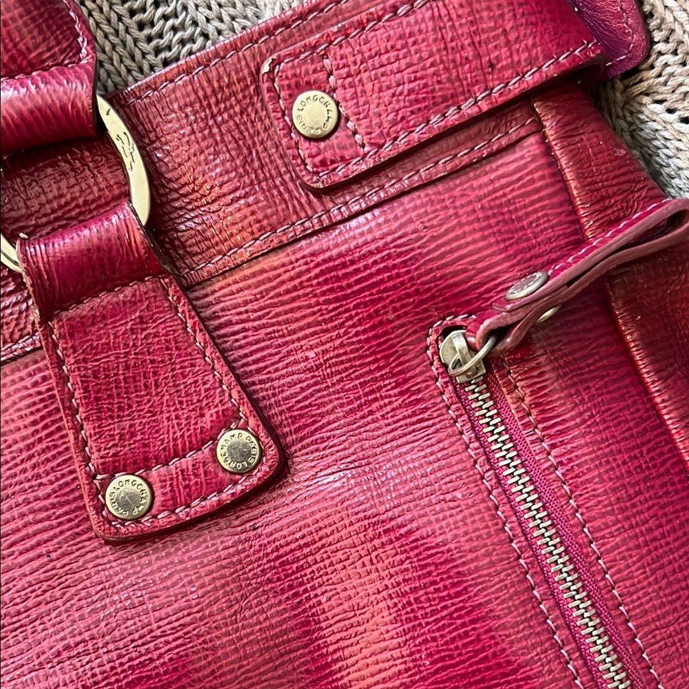 Longchamp Red Glossy Leather Shoulder Bag - Picture 7 of 17